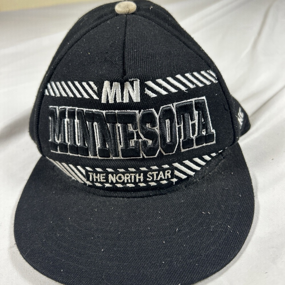 Vintage Minnesota North Stars Hat Snap Back Black Hockey Sports Specialties *